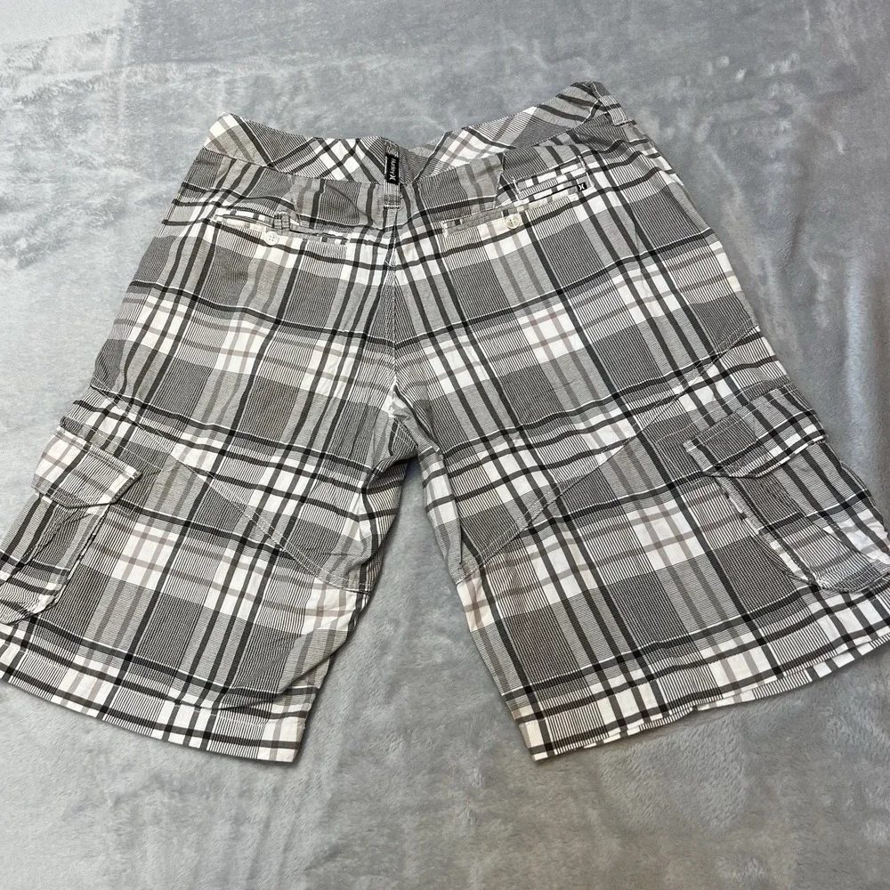 Hurley Plaid Cargo Shorts Mens Size 32 Cotton Blend‎